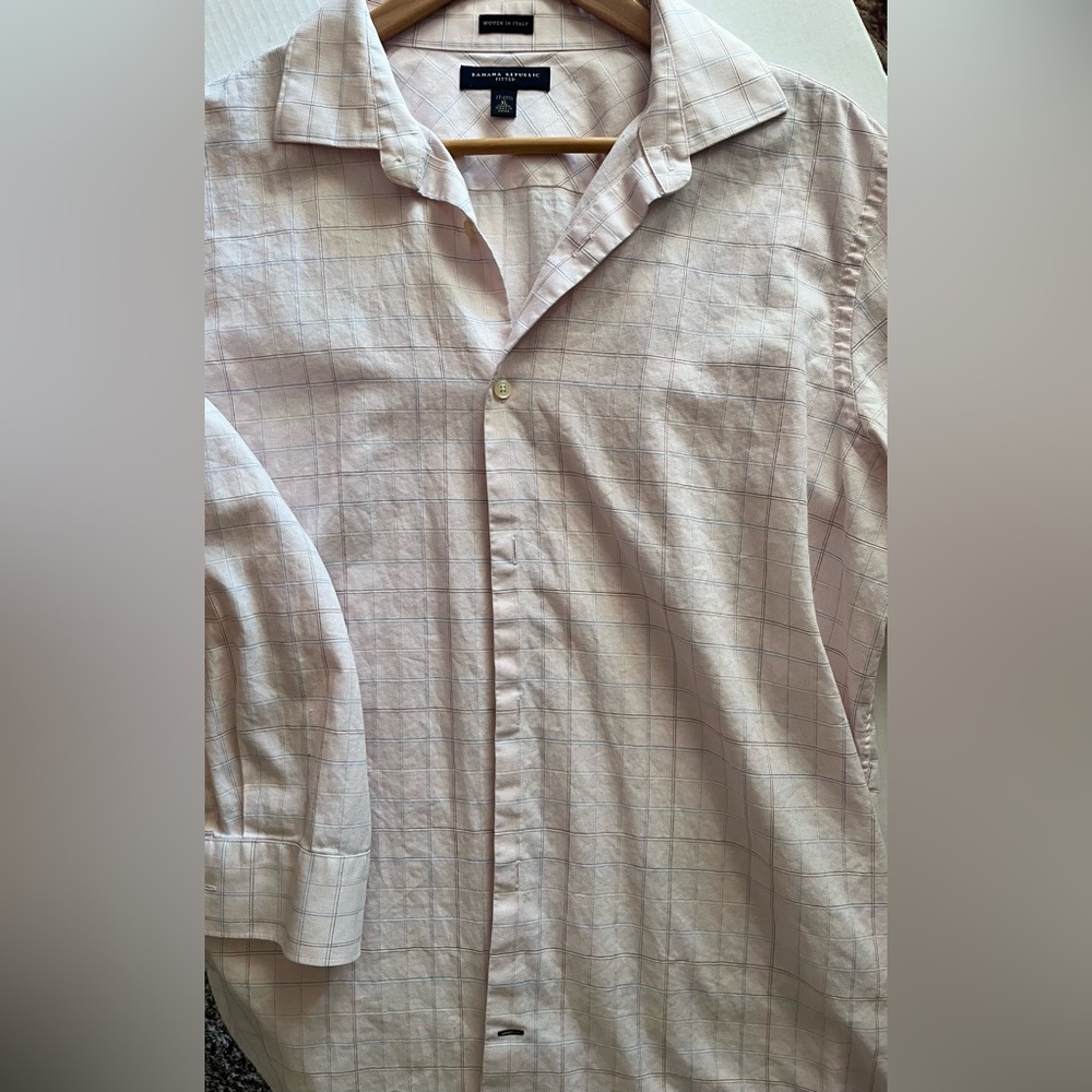 Banana Republic Light Pink Checkered Men’s Shirt